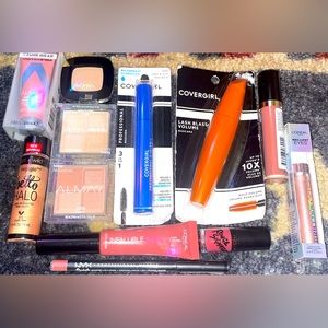 Drugstore variety makeup lot 12 pieces mascara, eyeshadow, lip stain